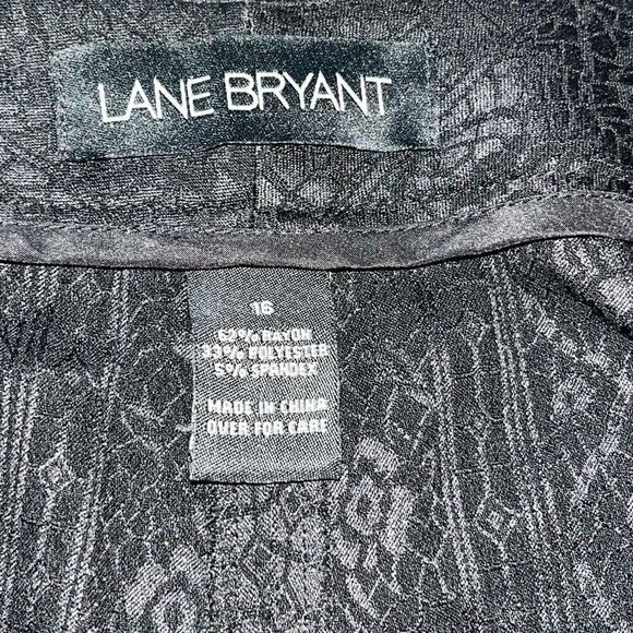 Lane Bryant Women’s Size 16 Lace Print Dress Pants Black Straight Leg Stretch‎ - Picture 3 of 9